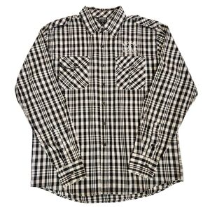 Avirex Longsleeve Button Down Shirt Black/White Sz M